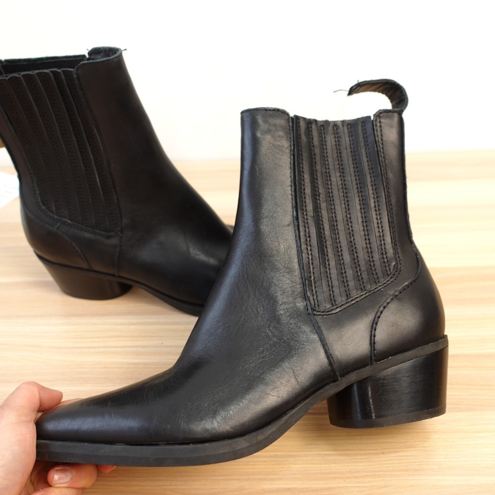 Dolce Vita Womens Chelsea Boots 7 Black Leather Bootie Waterproof Faint H2O $170